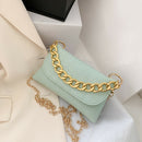 Women Chain Shoulder Messenger Bags Stone Pattern PU Totes Handbag (Green)