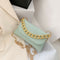 Women Chain Shoulder Messenger Bags Stone Pattern PU Totes Handbag (Green)