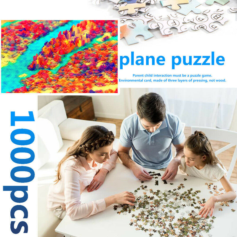 1000 Pieces Paper Jigsaw Puzzles Colorful Mini House Assembling Picture Kit