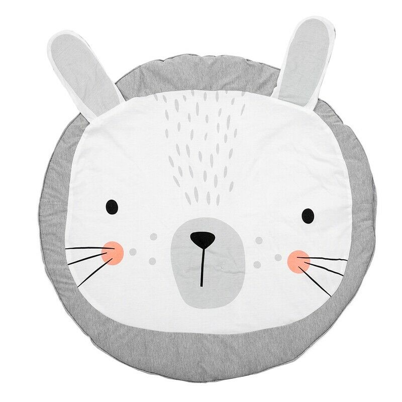 90CM Kids Play Game Mats Round Carpet Rugs Mat Cotton Crawling Blanket Floo R2B6