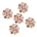 5x Flower Crystal Buttons with Shank for DIY Decor Crafts Sewing 23mm