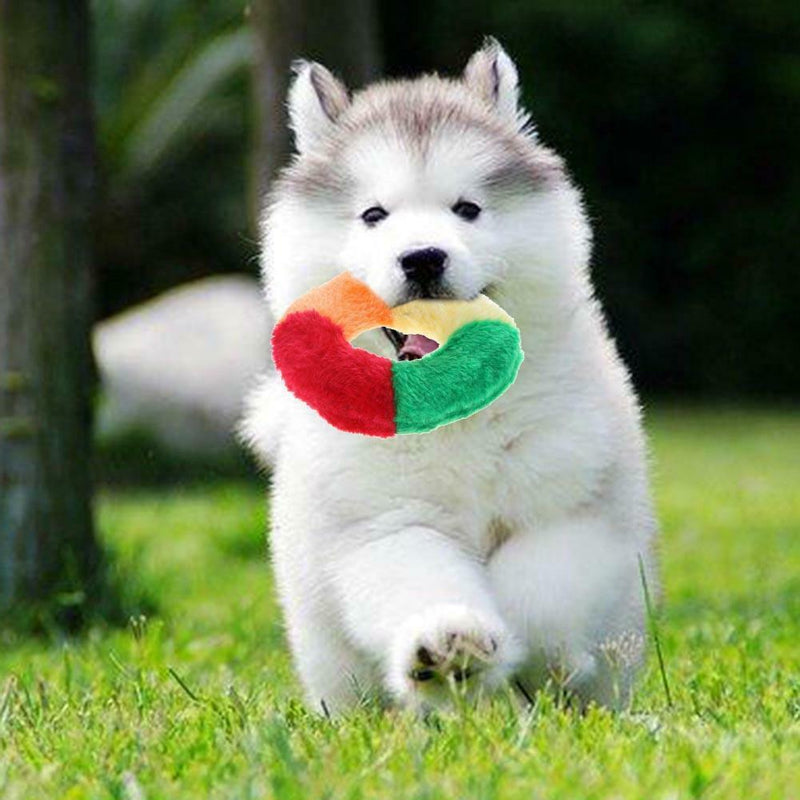 Cute Donuts Puppy Dog Squeaker Squeaky Plush Sound Toys Pet Chew Throw Toys A