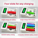 For AA AAA NiMH NiCd Rechargeable Batteries 4 Slots Smart USB Battery Charger