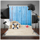 Blue Beach Fence Photography Backdrops 5x7ft Vinyl Summer Sea Background Ph E2Y4