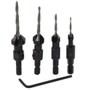 4pcs Conical Hex Shank Countersink Drill Woodworking Drill Bit Drilling Set