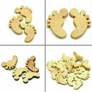 50Pcs Cute Wooden Baby Feet shapes Cut MDF Blank Embellishments E3M4 H0J6