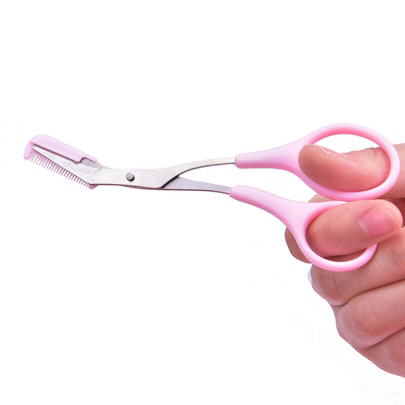 1pcs Eyebrow Eyelash Hair Scissors Comb Trimmer Stainless Steel Tool P a_J Gw