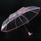 Transparent Umbrella Automatic Umbrella Rain Women Men Sun Rain Auto Umbrel B2Z1