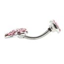 Stainless Steel Heart Belly Navel Belly Bar Ring Pink HOT B6Z4