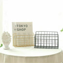 Nordic Style Iron Art Grid Storage Rack Book Holder Three Layer Desktop Mag