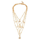 Boho Shell Crystal Pendant Necklace Women Sweater Clavicle Chain Jewelry