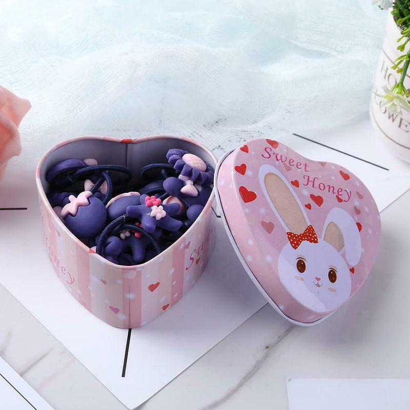 20pcs Cartoon Cute Elastic Hair Bands Kids Girls Rubber Bands (Navy Blue) A