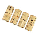 4Pcs 12mm Brass Barrel Invisible Hinge for Cabinet Door Caravan Worktops Si
