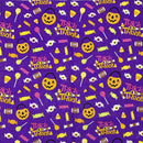 6Pcs 100% Cotton Fabric Pumpkin Skulls Spiders Halloween Decors for DIY Sewing
