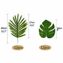 24 Pcs Tropical Palm Leaves Luau Party Decoration Artificial Simulation Tro