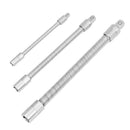 3-Piece Flexible Socket Extension Bar Set 1/2 1/4 3/8 Drive 10 inch 8 inch