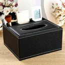 Leather Tissue Box Remote Control Holder Multifunctional Desktop Organizer PX1N6