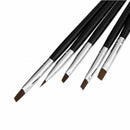 5Pcs Pro Durable Nail Art Brush Acrylic UV Gel Salon Kit Tool Dotting Flat L5X9