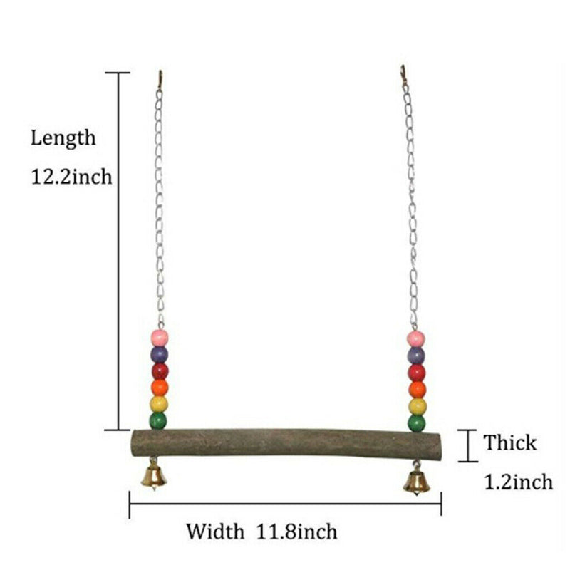 Handmade Chicken Swing Wooden Parrots Perch Stand Large Birds Parakeet