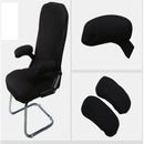 Black Chair Armrest Covers Elastic Protector Chair Arm Cover 35x9cm 1 Pair
