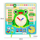 Wooden Calendar Clock Educational Weather Season Toys Learning For Kids R0I7