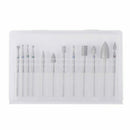 12pcs Diamond Burr Electric Nail Art Machine 3/32 inch Drill Bit Sets for M