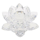 Crystal Lotus Flower Buddhist Ornament Feng Shui Art Glass Paperweight Clear