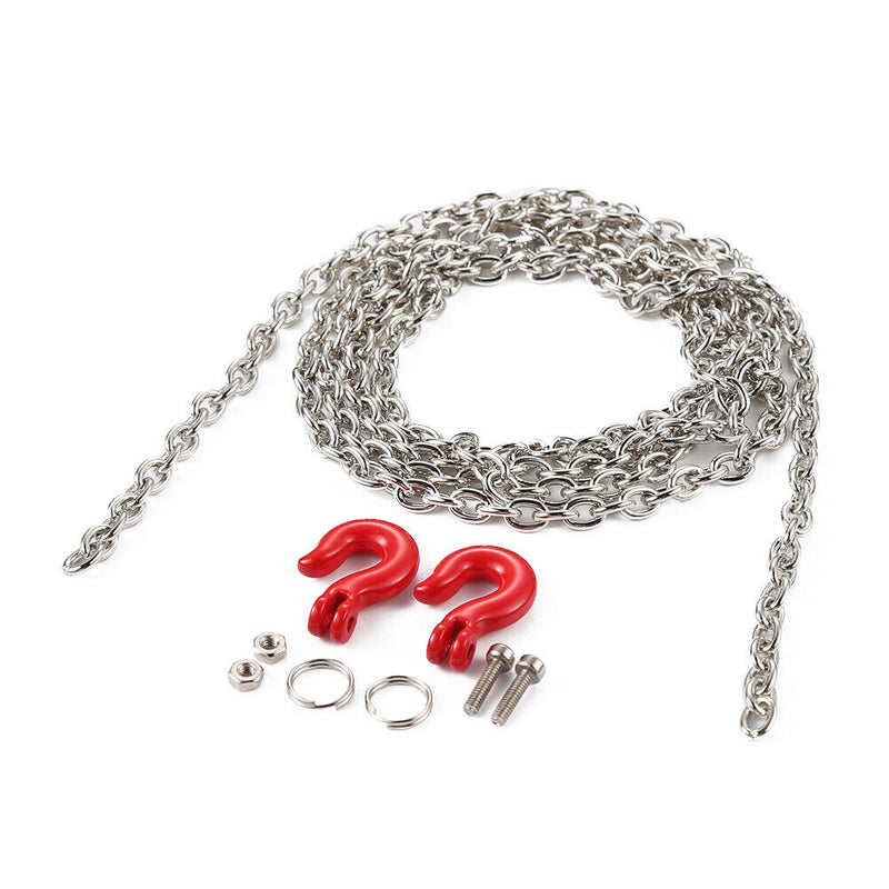 RC Car Red Chain Pull Rope Rescue Hook for Traxxas Tamiya 1/10 RC Crawler