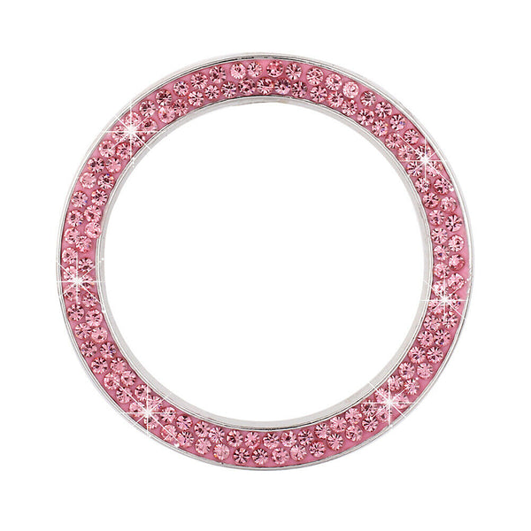 1.25 inch ID Rhinestone Car Engine Start Stop Ignition Key Ring (Pink)