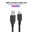USB 2.0 Male A to Mini USB 5 Pin B Data Charger Cord Charging Sync Cable Adapter
