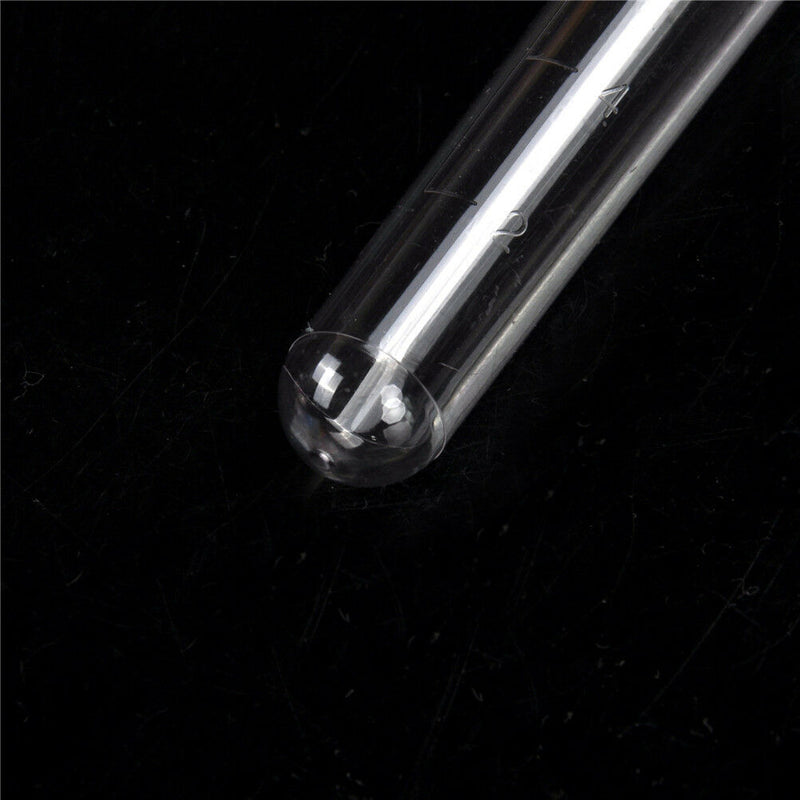10pcs 16x100mm Clear Plastic Test Tubes with Caps Lab Round Bottle TubesB Ew