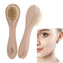 Natural Bristles Dry Face Cleansing Brush Facial Exfoliator Bamboo Handle Wa JR