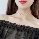 4PCS Women Gothic Lace Flower Charms Velvet Pendant Hippy Choker Necklace Women