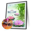 5D DIY Diamond Painting Lotus Pond Cross Stitch Embroidery Rhinestones Kits