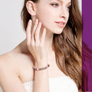 linked bangle bracelet Cubic Zirconia chain fashion Women gift Bridal, 18CM X5M5