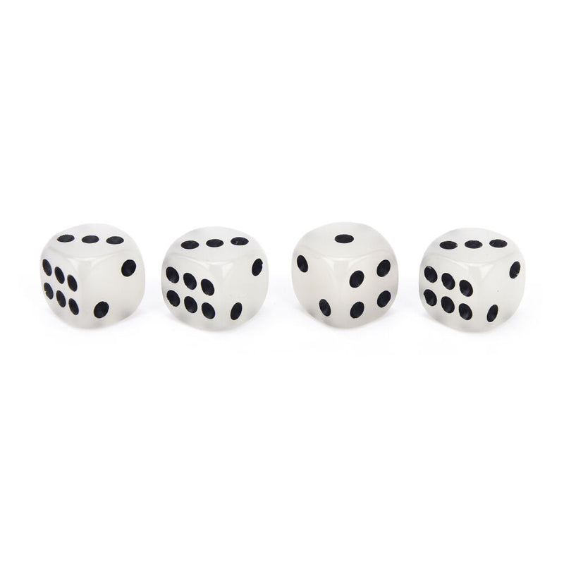 4PCS 14mm Fillet Black Pips Luminous Dice 6 Side For Boardgame Night Bar KTV Gw
