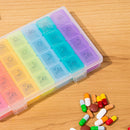 28 Slots Pill Box Weekly 7 Day 7 Color Detachable AM/PM Transparent