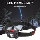 Portable LED Head Lamp USB Rechargeable Outdoor Camp Fishing Flashlight (B) A
