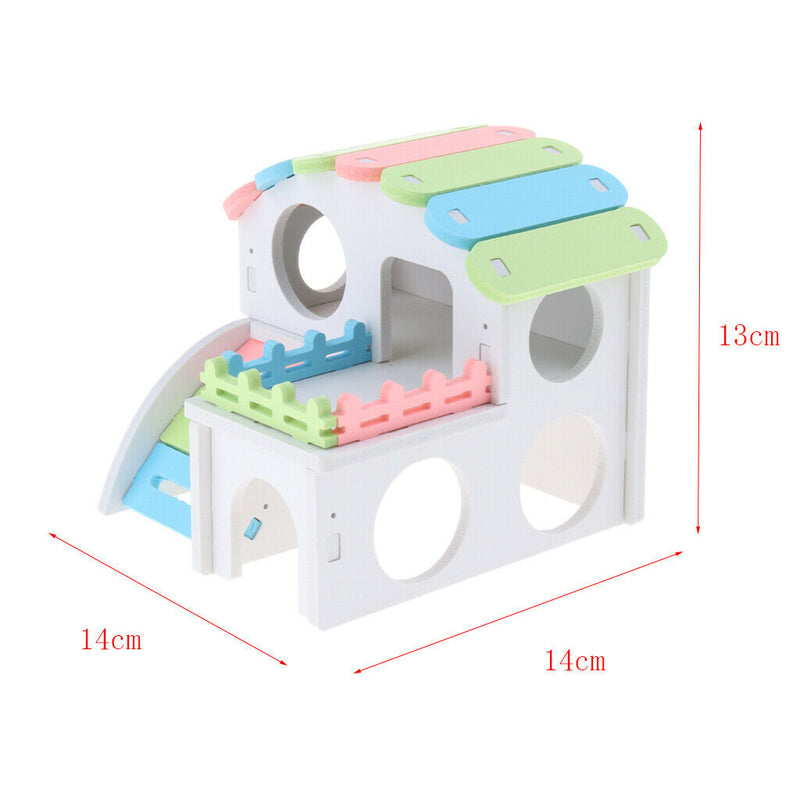 Colorful Hamster Hideout House, Gerbil Villa Living Hut Cabin Play Toys for