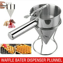 Stainless Steel Funnel Batter Dispenser Pancake Cupcake Waffle w/Base Kit Tool