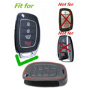 1* Car Leather Remote Key Chain Cover Holder Case For Hyundai Santa Fe GLS Sport