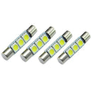 4x HID 3-SMD 31mm 6641 White Fuse LED Bulbs Vanity Mirror Light Sun Visor Lamp