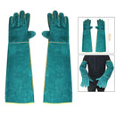 1Pair Protective Cowhide Reptile Handling Gloves Bite Proof Scratch Resistant