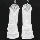 Folds Lace Embroidered bridal satin wedding dress protection sleeve white E9X5