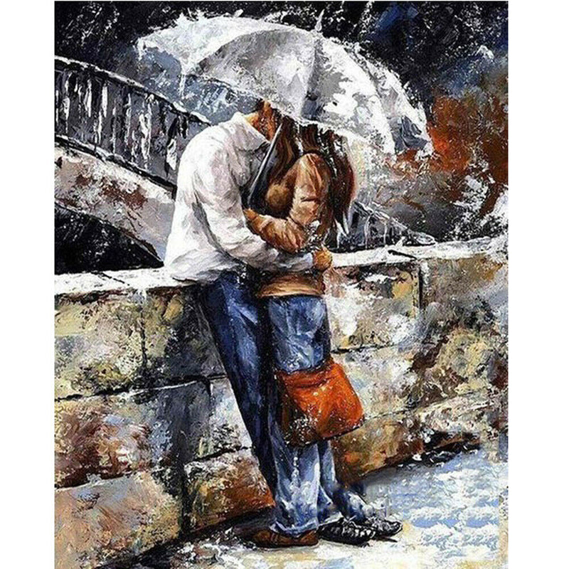 30x40cm Romantic Lovers DIY Paint By Numbers Oil Painting Kit Canvas