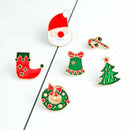 6pcs Christmas Tree Snowflake Bell Stocking Enamel Brooch Pin Badges for Cl S9Y7