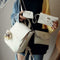 4pcs/Set Women Double Zips Backpack Crossbody Bag Handbag Key Bag(White)