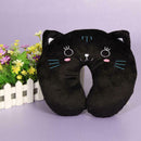 Multi-Color Cartoon U Shaped Travel Pillow Neck Support Head(Black)