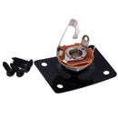 2Pcs Black Instrument Guitar Bass Output Input Rectangle Jack Plugs Sockets