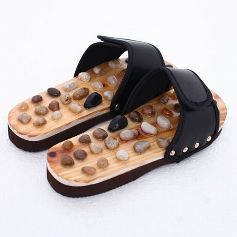Pebble Stone Foot Massage Slippers Reflexology Feet Elderly Acupuncture Hea M3P7